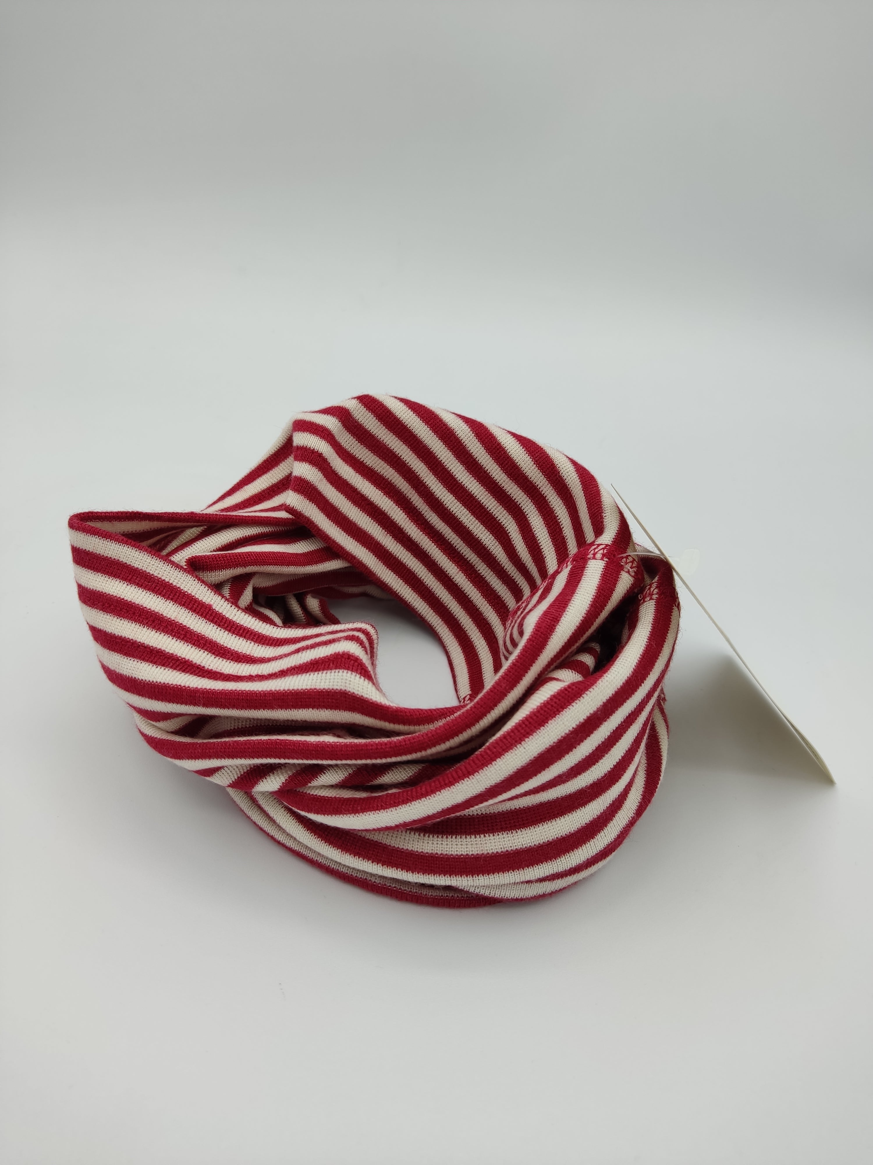 Scaldacollo in lana e seta per bambino e adulto // riga Rosso Ciliegia